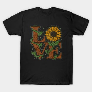 Vintage Sunflower Love T-Shirt